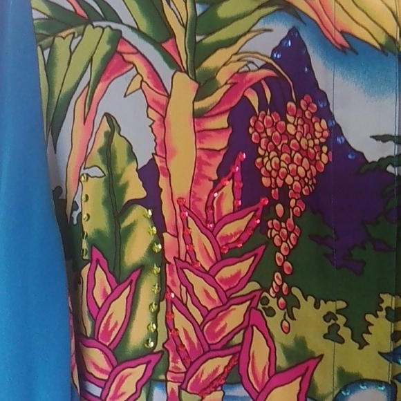 DG2 by Diane Gilman Colorful Jungle Print Blouse - Picture 9 of 9